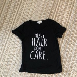 Girls “messy hair, don’t care” graphic tee. Zuilly purchase. Size large (8)